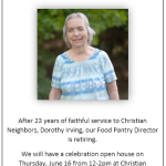 Irving retires as pantry director at Christian Neighbors