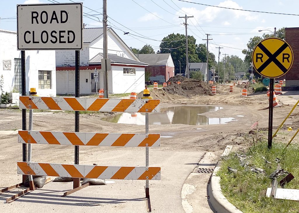 West Congress Street construction zone, Aug. 28. A contingency budget for the project was approved to cover unexpected expense and complete the reconstruction. (Dennis Volkert)