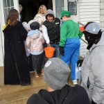 Paw Paw trick-or-treaters tour courthouse