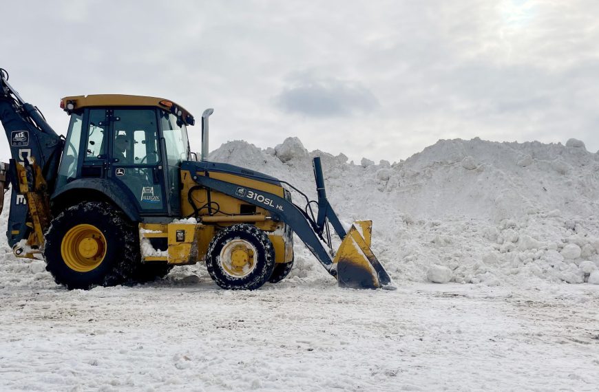 Snow from county piled high on Padgham Field